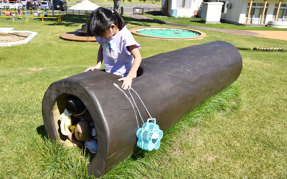 丸太のトンネル